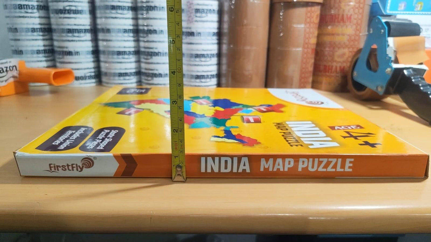 Jigsaw Puzzle Indian Map with State Capitals and Flag Educational Learning for Kids