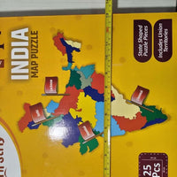 Jigsaw Puzzle Indian Map with State Capitals and Flag Educational Learning  for Kids
