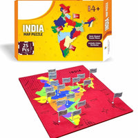Jigsaw Puzzle Indian Map with State Capitals and Flag Educational Learning  for Kids