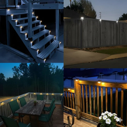 Solar Deck & Step Lights (4-Pack) – No Wiring, Weather-Resistant